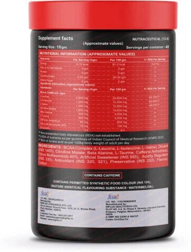 Bigflex Essential BCAA Hyperboost For Muscle Growth,Recovery & Endurance | 40 Servings | BCAA (400 g, Watermelon)