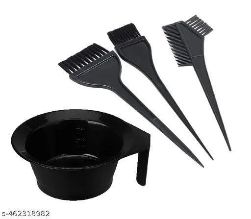 Professional Use Hair Coloring Dyeing Kit Brush with Bowl (Black)