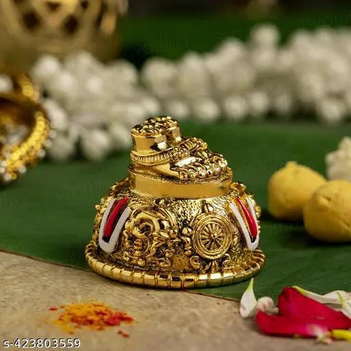 24K Antique Gold Finish Venkateswara Feet with Shanku & Chakra Namam