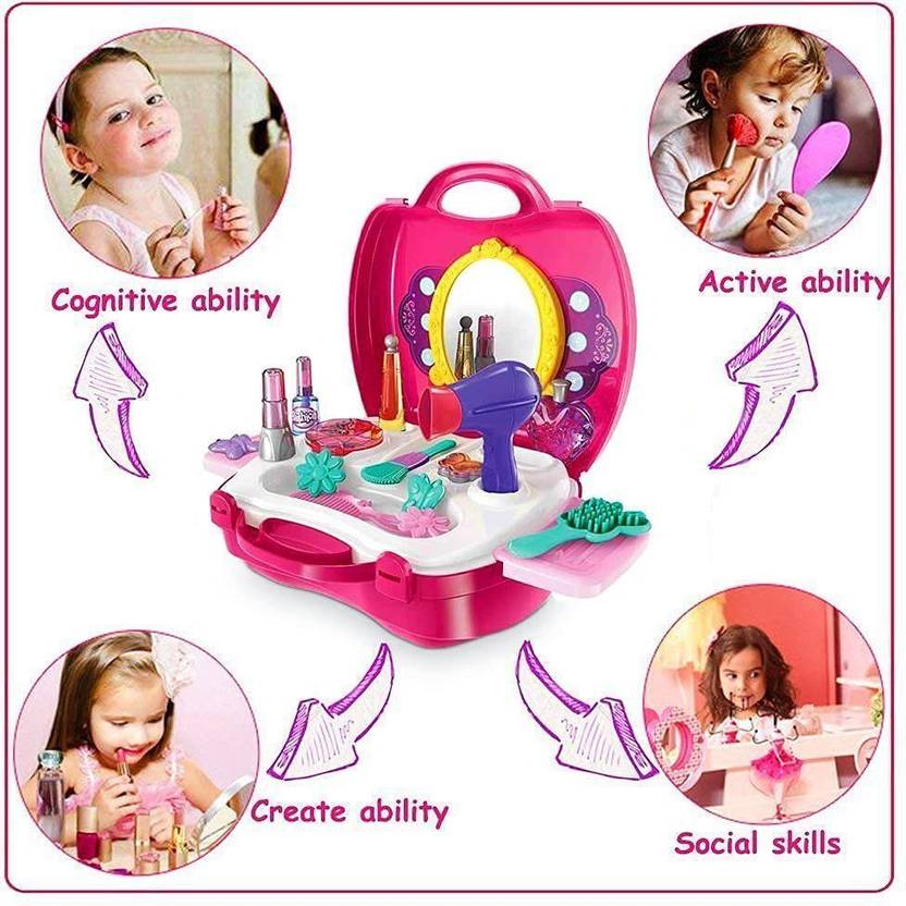 SQUICKLE Beauty Makeup Cosmetic Set Suitcase, Durable Kit Hair Salon