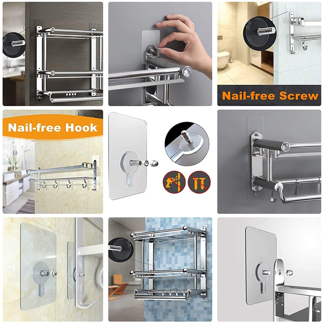 Adhesive Screw Wall Hook used in all kinds of places including household and offices for hanging and holding stuffs etc. - Springkart 