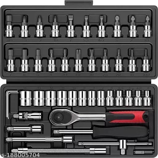 46 in 1 Pcs Tool Kit Socket wrench set Auto repair tool set - Springkart 