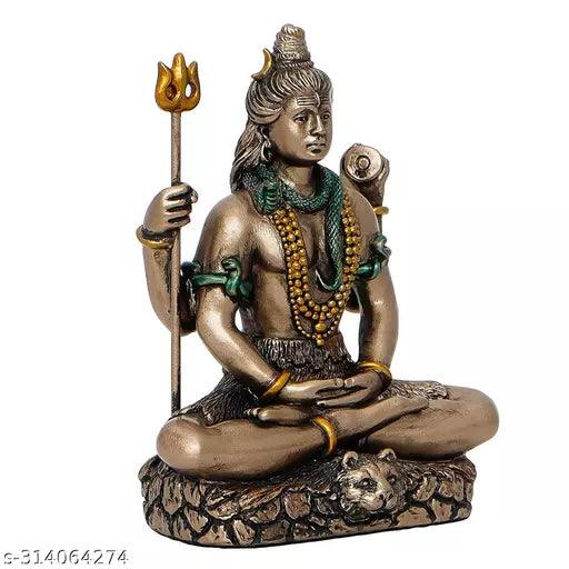 3.4-inch Cold Cast Bronze Lord Shiv Idol - Springkart 