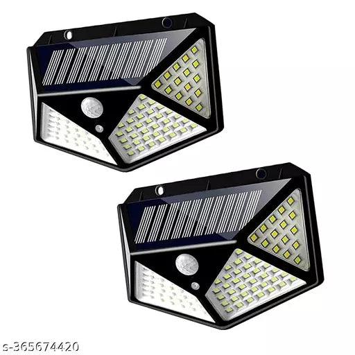 Set of 2 100 LED Bright Outdoor Security Lights with Motion Sensor Solar - Springkart 