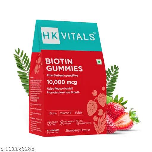 Biotin Hair Gummies, with Zinc, Vitamin C, A, and E, Vegan, Gluten Free, 30 Biotin Gummies