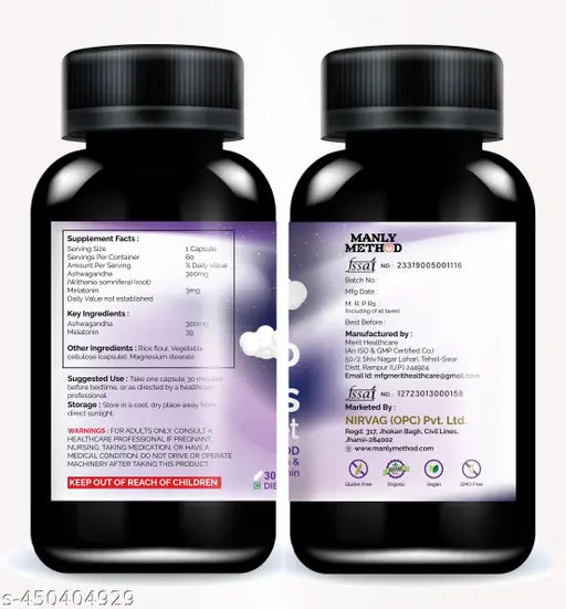 Neend ki goli sleeping pills tablet -Natural Rest and Relaxation: An Ayurvedic Approach to Better Sleep-  bliss Capsules Pck2 (60 Capsules)