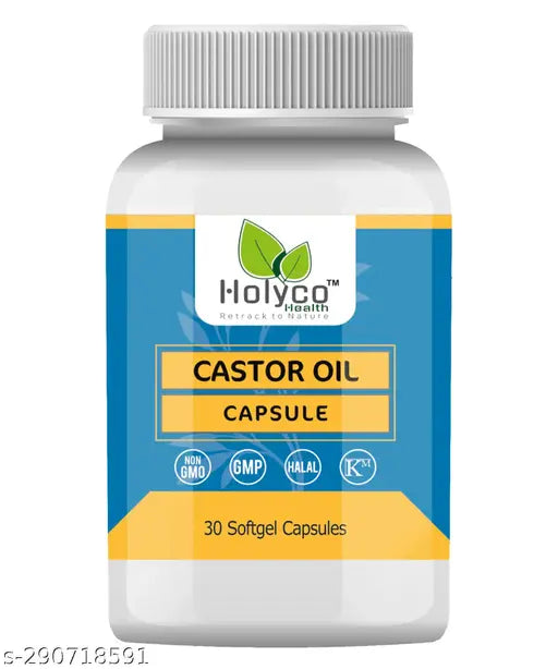 Castor Oil Capsule - 30 Softgel Capsules |Non-GMO, No Additvies and Preservatives