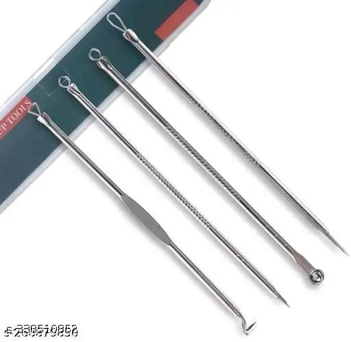 Stainless Steel Blackhead Pimple Blemish Extractor/Remover Tool (4.72-inch) - Set of 4 - Springkart 