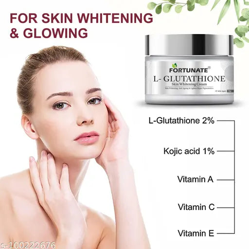 FORTUNATE L- Glutathione Face Cream for Skin Whitening, Brightening & Anti Ageing (50 g) - Springkart 