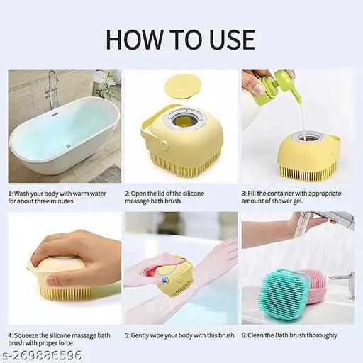 2 Pcs combo silicone Soft Cleaning Body Bath Brush