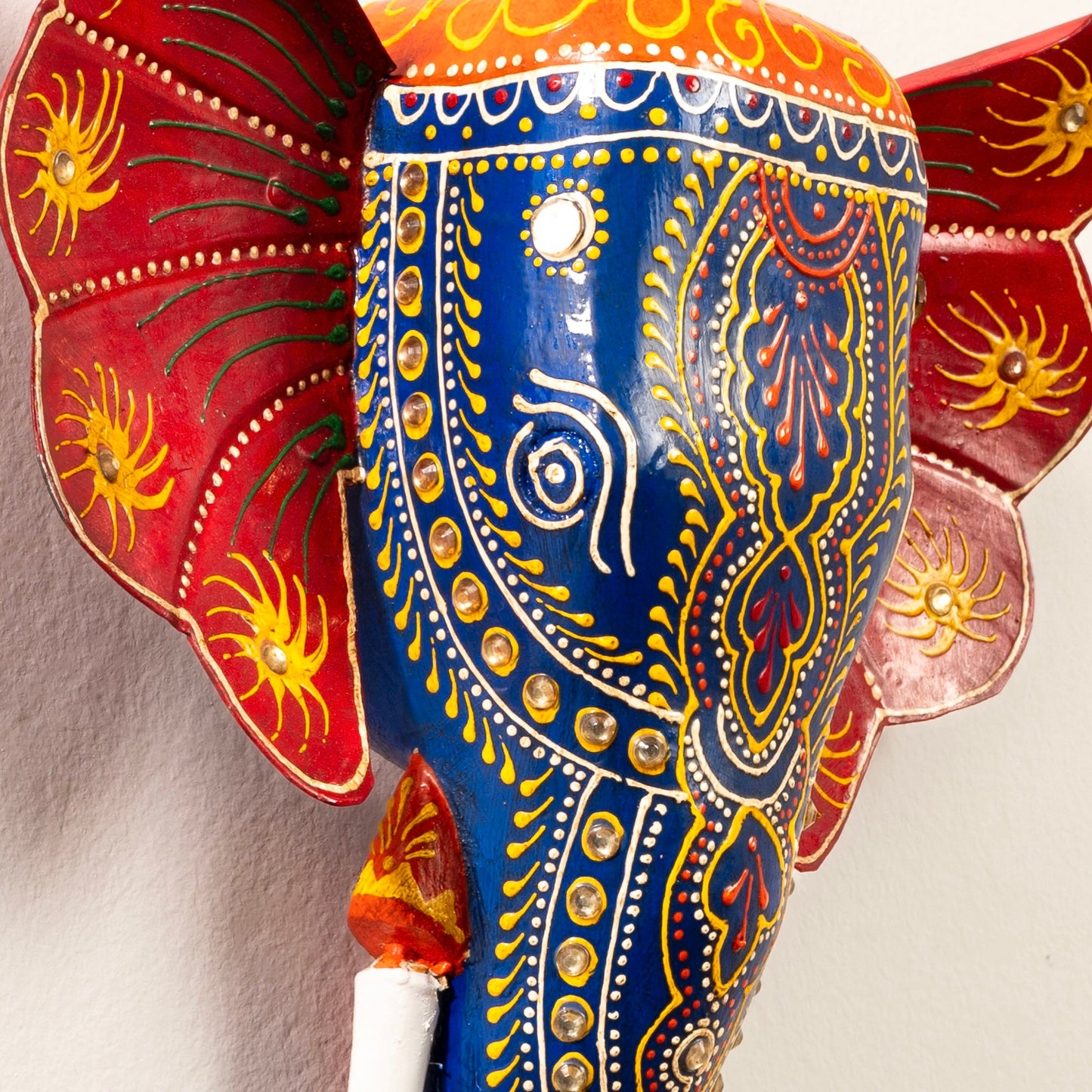 Blue Handpainted Elephant Wall DecorBlue Handpainted Elephant Wall Decor                Blue Handpainted Elephant Wall Decor