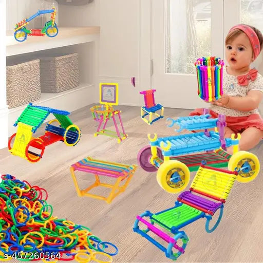 Block toy 100+pcs pipe stick educational building block