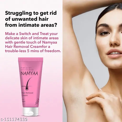 Namyaa Hair Removal Cream 60gm For Intimate Skin with After Wax Soothing Serum with Vitamin C Cream 15gm