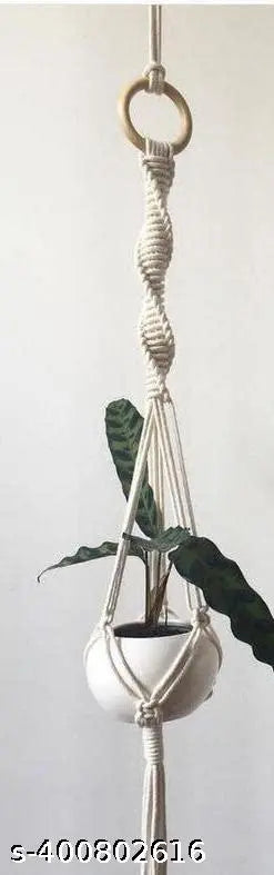 Cotton Macrame Ceiling Plant Hanger Indoor Outdoor Hanging Planter Basket, Flower Pots