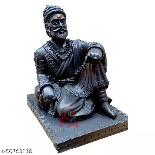 Chhatrapati Shivaji Maharaj The Legand of Maharashtra Statue MAT Finish (Black, 3.1 Inch) Idols & Figurines - Springkart 