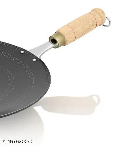 WOODEN H Loha tawa handmade lokhand roti tawa with wooden Handle size, paratha tawa, dosa tawa, cheela chila tawa