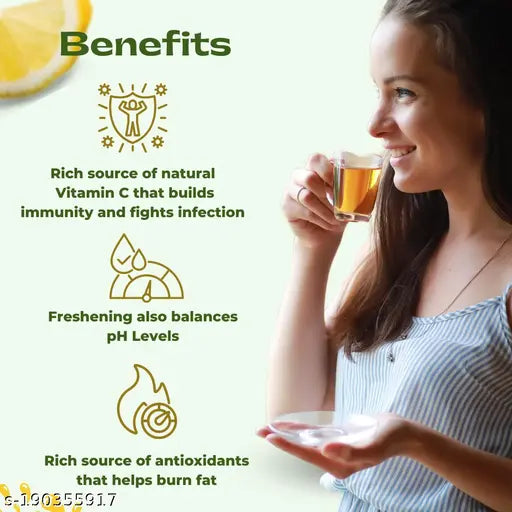 18 Herbs Organics Green Tea with Lemon | Refreshing and Fights Infection | 15 Tea Bags - BOX