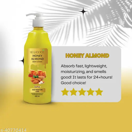 Honey Almond Body Lotion for Soft & Glowing Skin | Deep Moisturizing | Paraben-Free | All Skin Types | 800ml