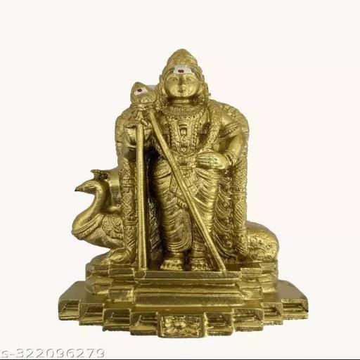 Murugan Dhandayuthapani Swamy Statue Idol 12cm Gold Colour - Springkart 