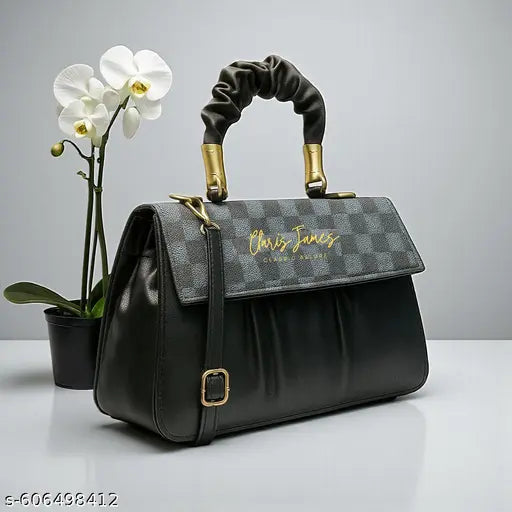 Black Casual checks trendy crossbody sling women