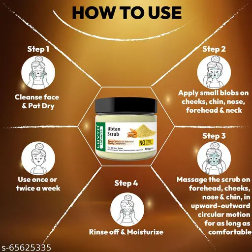 Ubtan Scrub For Face with Turmeric & Walnut for Tan Removal - 100g detan Scrub
