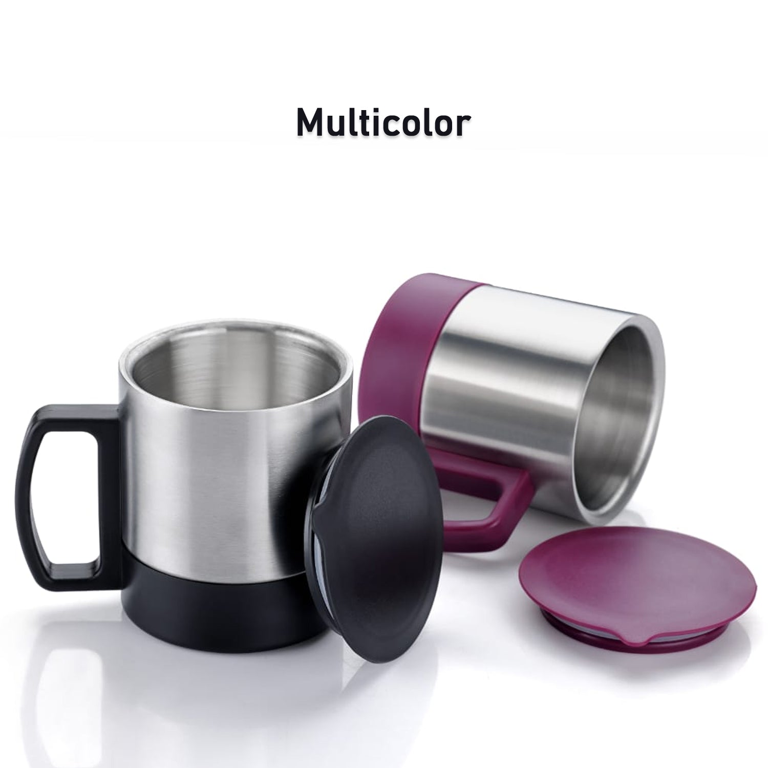 5565 Stainless Steel Coffeetea Cup Stainless Steel Lid Cover Hot Coffeetea Mug Hot Insulated Double Wall Stainless Steel Coffee And Milk Cup With Lid Handle Easy To Carry - Coffee Cup (1 Pc) - Springkart 