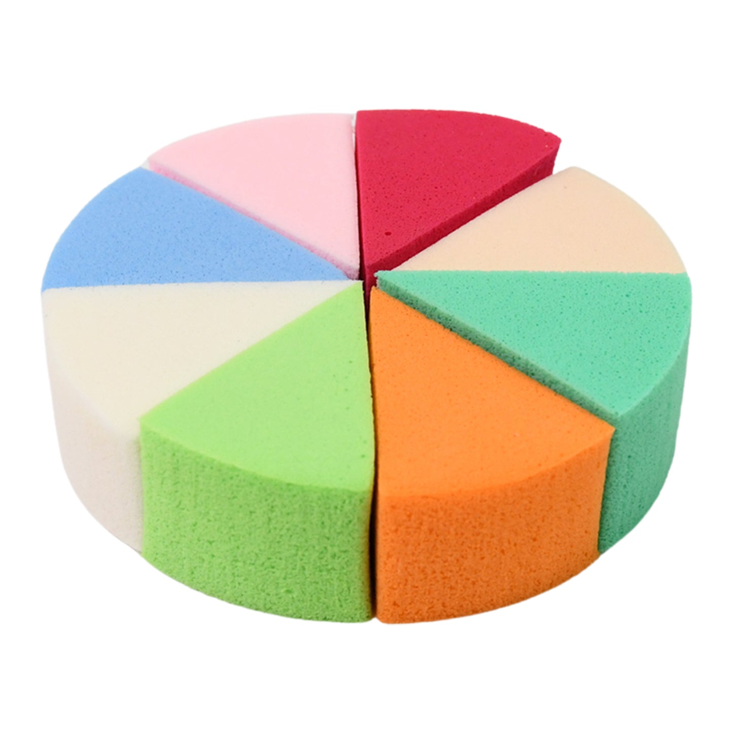 Makeup Sponge Triangle Shaped Mix Colour Cosmetic Puff (8 Pcs Set) - Springkart 