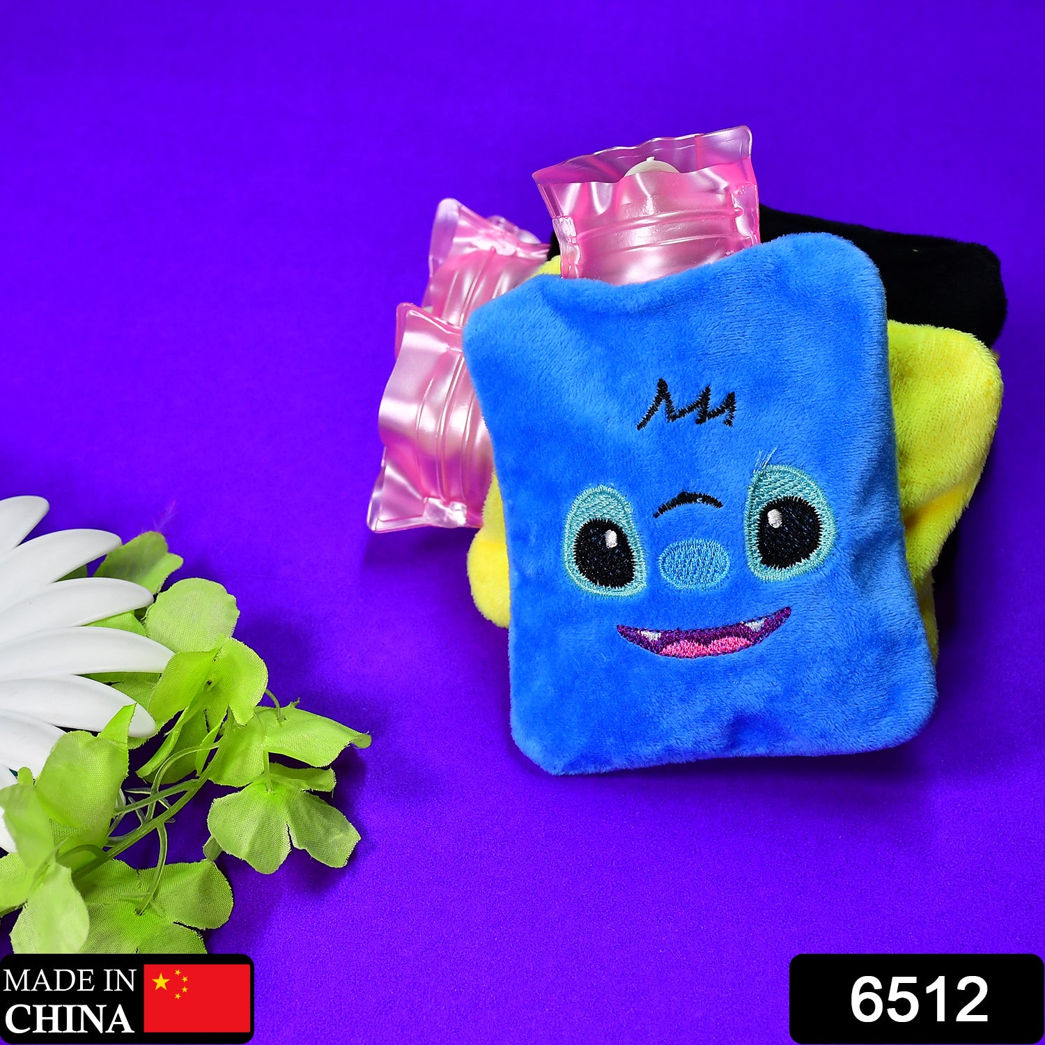 6512 Blue Stitch Small Hot Water Bag With Cover For Pain Relief Neck Shoulder Pain And Hand Feet Warmer Menstrual Cramps. - Springkart 