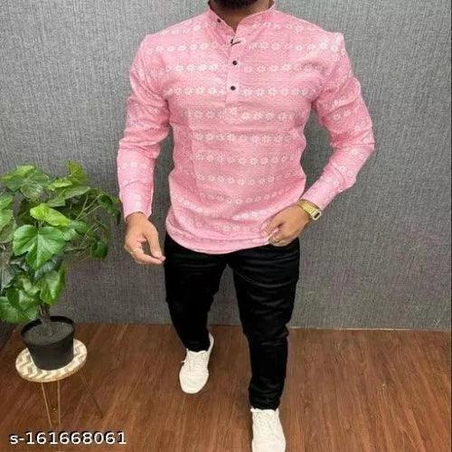 MENS SHORT CASUAL KURTA SHIRT - Springkart 