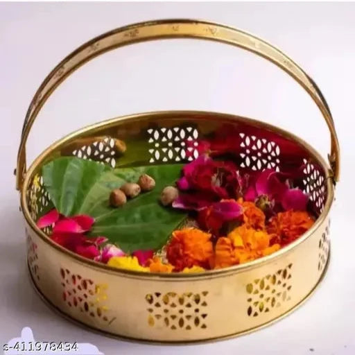 Traditional metal Pooja Basket: 10