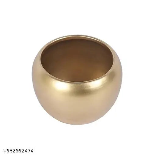ELIVOR Set of 3 Metal Golden Indoor Outdoor Decorative Planter Flower Pot