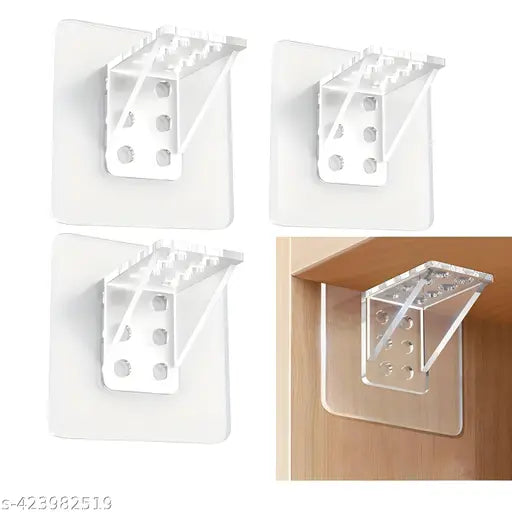 8 PCS -HEAVY Punch-Free Plastic Brackets for Cabinet and Closet Shelves