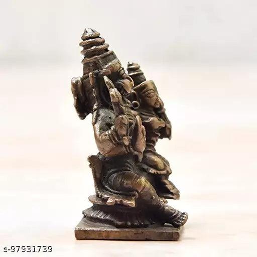 1.9 inches, Pure Copper Handmade Lakshmi Narashimha Idol, 80 Grams Pack of 1 Piece