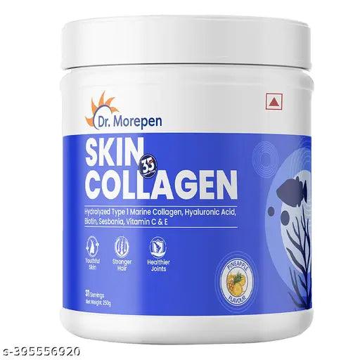 DR. MOREPEN Marine Collagen Skin Protein Powder With Hyaluronic , Vitamin C, Sesabania & Biotin For Healthy Skin | Pineapple Flavour | 250g