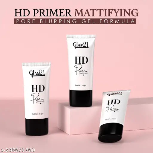 Glam21 Face Primer For Easy Makeup & Pore Minimize | Gel-like Texture | Perfect Coverage | Lightweight | With Skin-Softening Apricot Essence | 25 gm