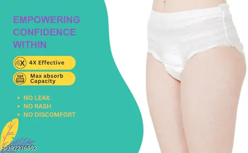 CareDone Extra Absorbent Disposable Period Panties for Women with 12Hr Protection 5 Panty (S/M) Sanitary Pad