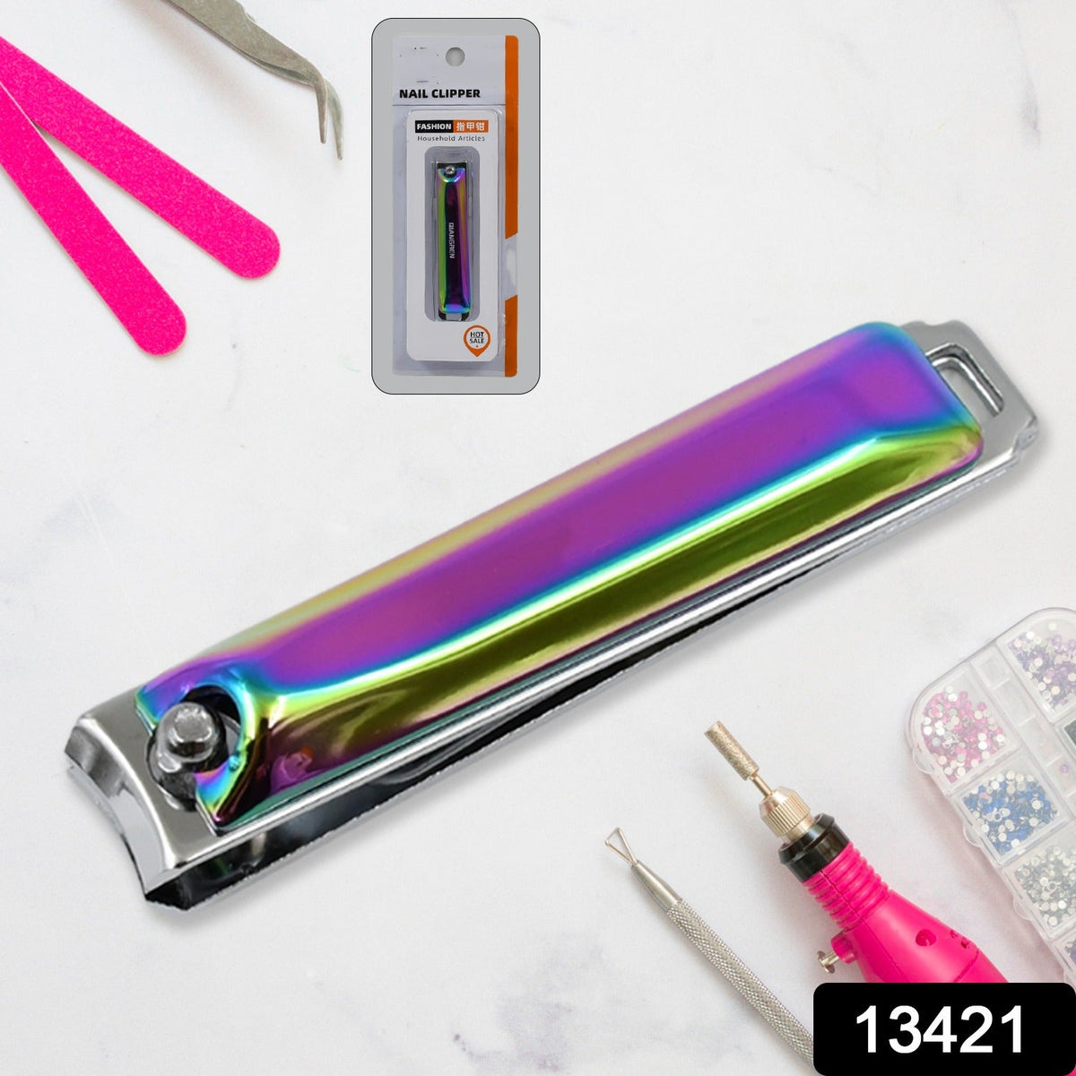 Stainless Steel Folding Portable Large Nail Clippers with Nail File (1 Pc) - Springkart 