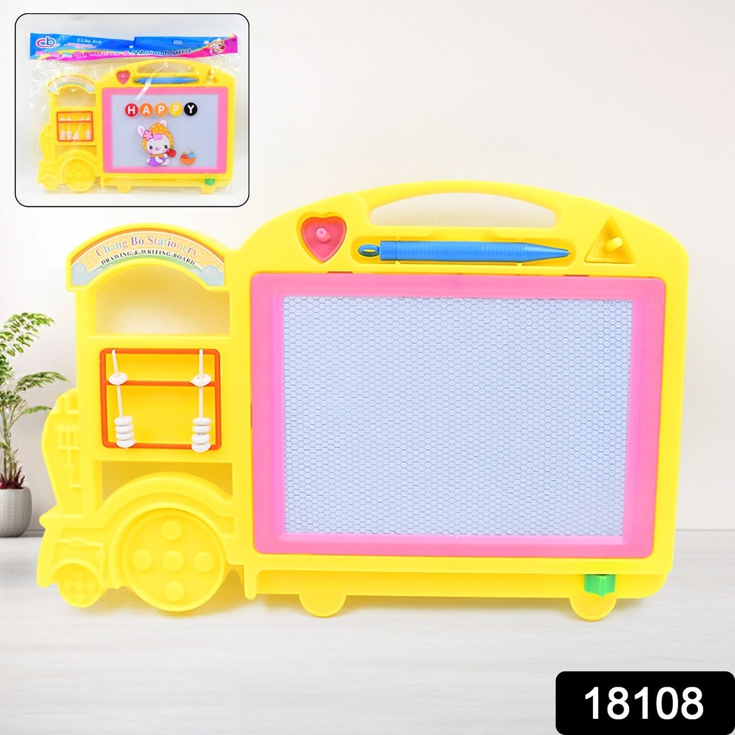 Bus Shape Drawing & Writing Slate Board for Kids (1 pc / 32 × 21 Cm) - Springkart 