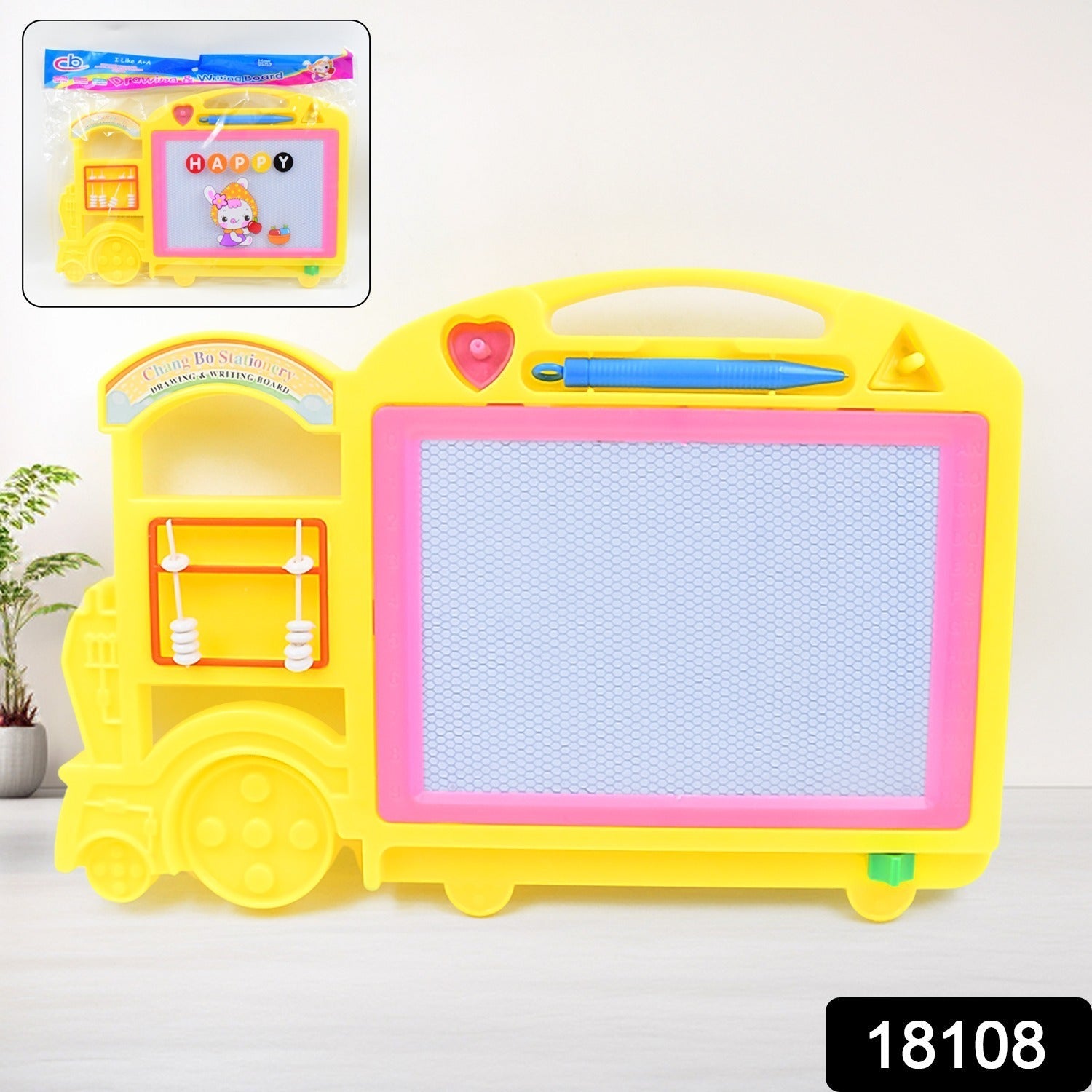 Bus Shape Drawing & Writing Slate Board for Kids (1 pc / 32 × 21 Cm) - Springkart 