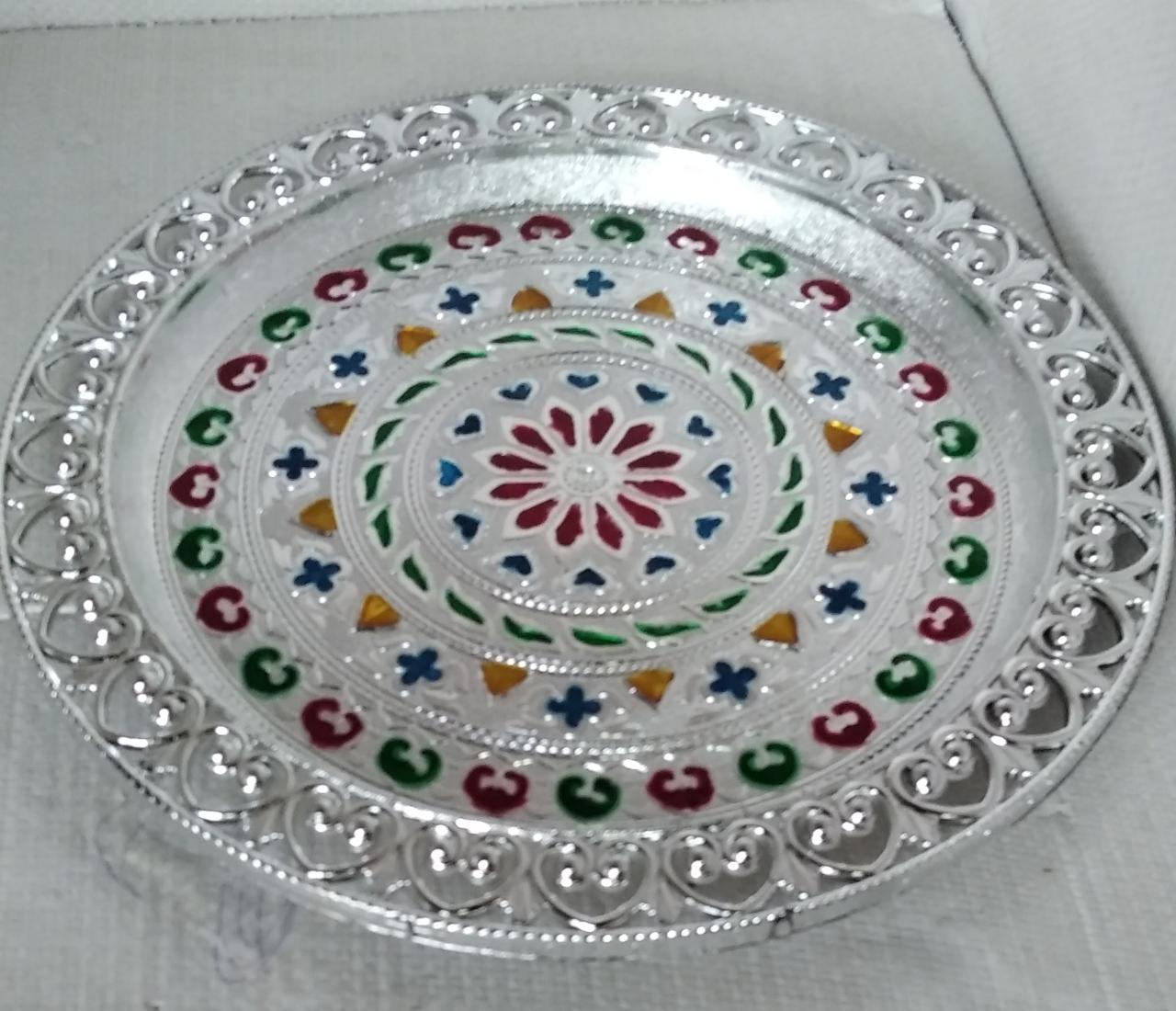 Silver Plated Pooja Thali - Springkart 