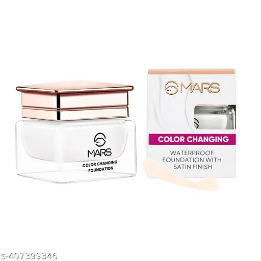 MARS Color Changing Water proof Satin Finish Liquid Foundation (White, 20 ml)