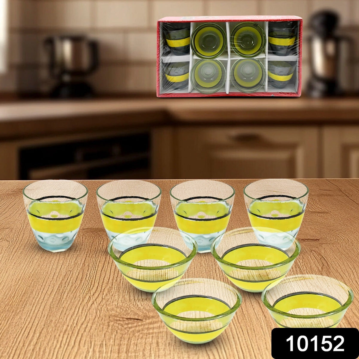 High Quality 4 Pc Glass & 4Pc Bowl Set, perfect choice For kitchen - Springkart 