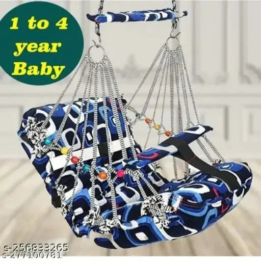 Cotton Swing for Kids Baby's Children Folding and Washable Big 1-5 Years with Safety Belt (Multicolor)