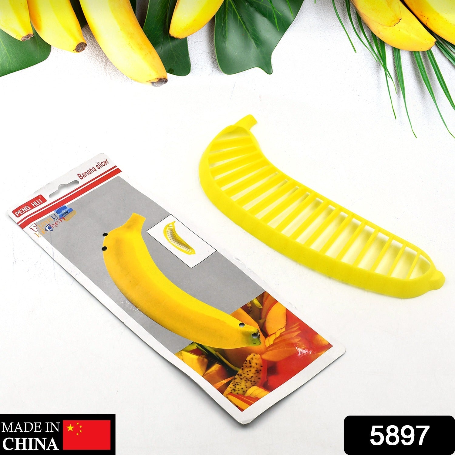 Banana Slicer- Perfect for Fruit Salads Handle Plastic Banana Fruit Slicer Cutter Chopper - Springkart 