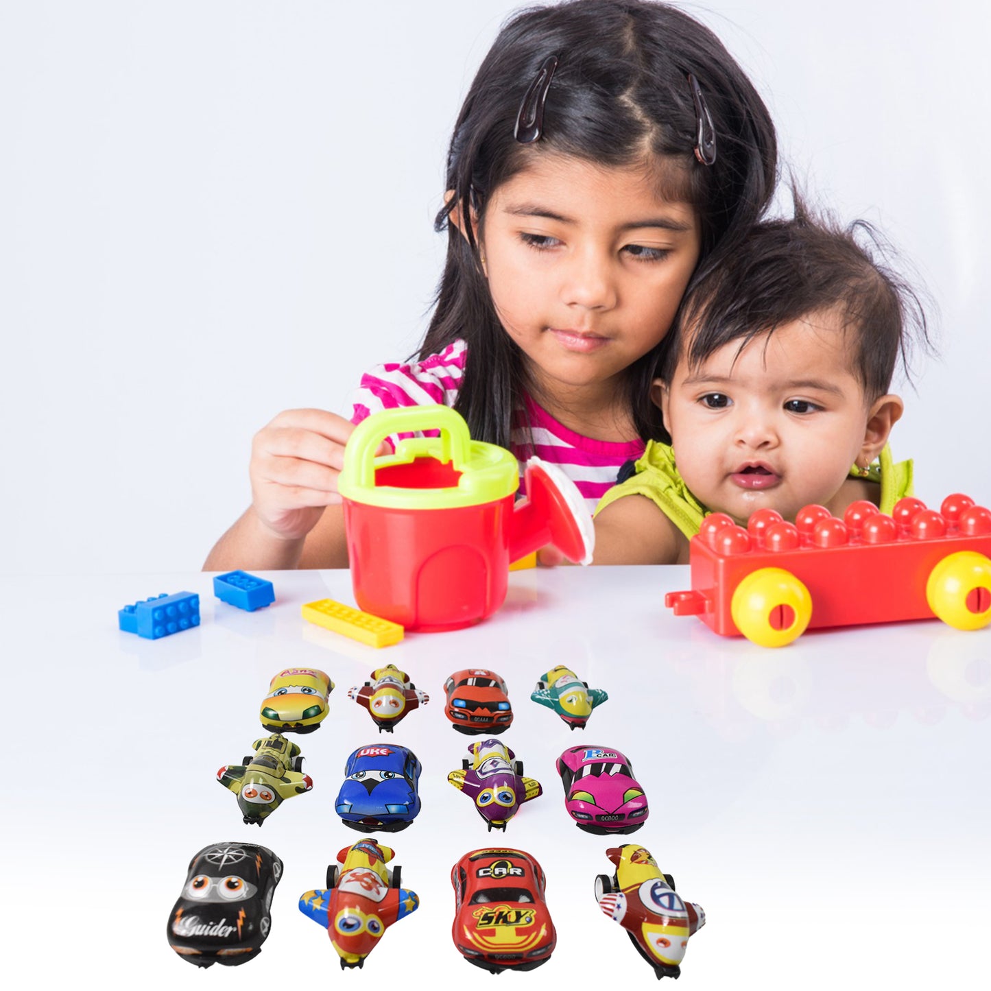 Mini Pull Back Car Aeroplane Pvc Plastic Pull Back Car Cartoon Toys (12 Pcs Set) - Springkart 