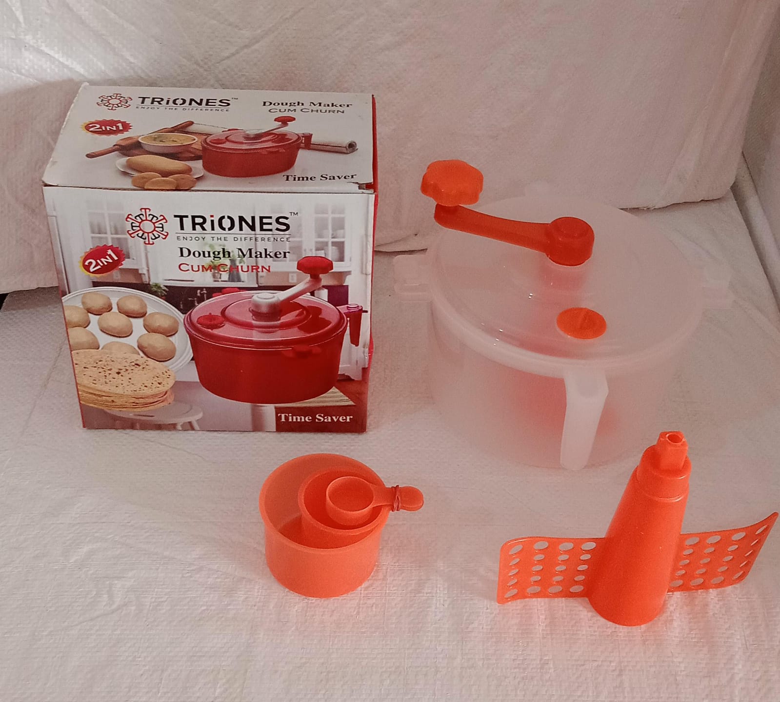 Miracle Atta Maker for Home 2 in 1 Ata Non-Electric Dough Flour Machine for Kitchen | Chakki Clear line Measuring Cups Set Bread Mixer May Vary Hand Tool Plastic Portable Dough Atta - Springkart 