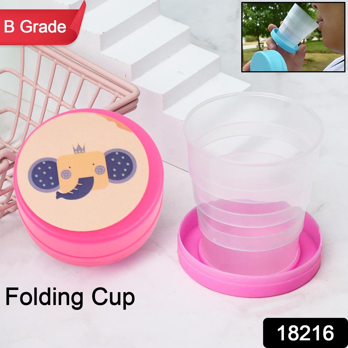 B Grade Portable Travelling Cup / Tumbler With Lid (Pack of 1) - Springkart 