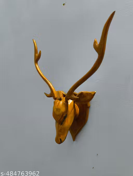 Rural Bird Deer Head Wall Mount Wooden Home Decorative Showpiece Handicraft