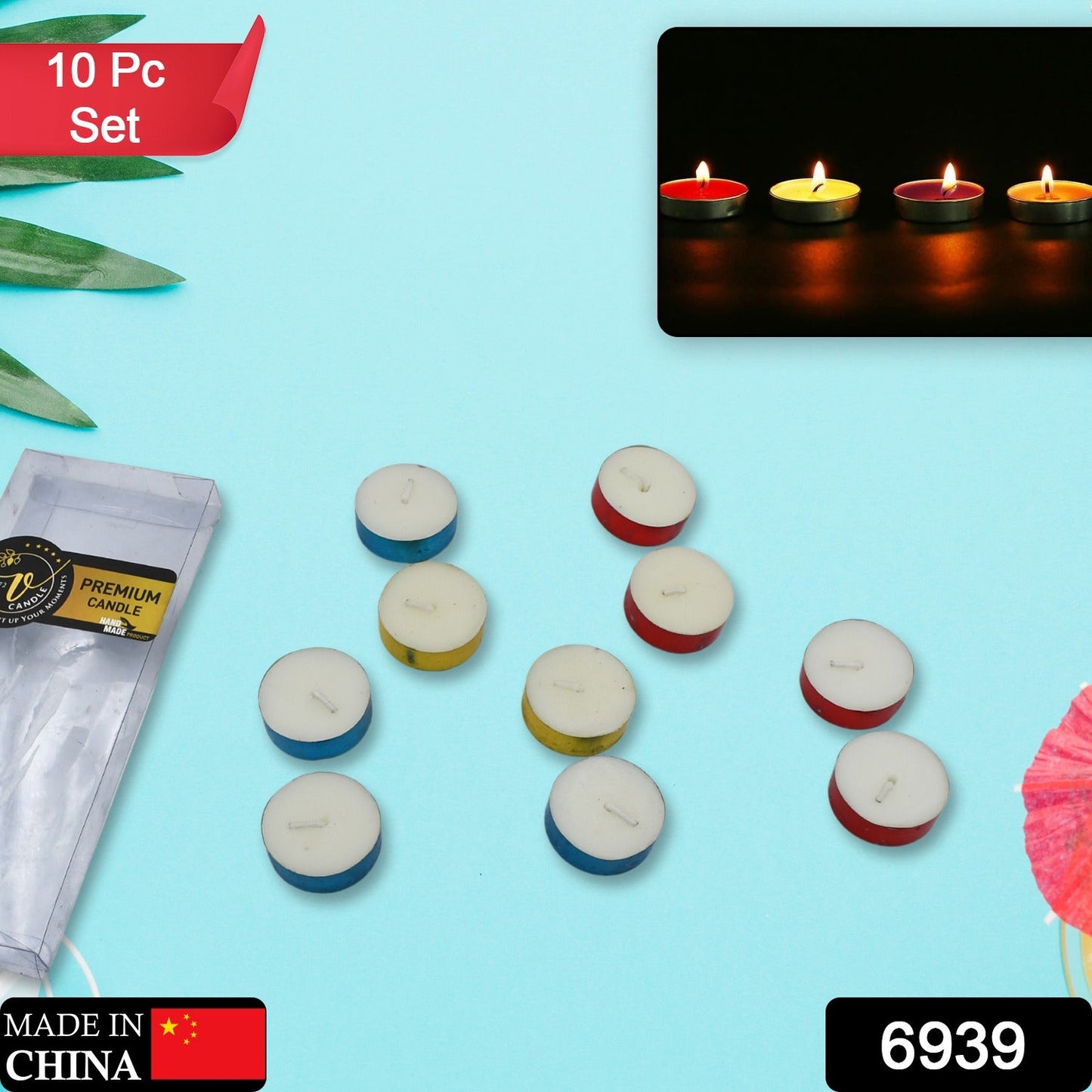 DECORATIVE COLOR CANDLE LIGHT CANDLE PERFECT FOR GIFTS, HOME, ROOM, BIRTHDAY, ANNIVERSARY DECORATIVE CANDLES (10 Pc Set) - Springkart 