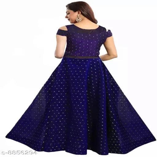 Women Satin Anarkali Gown - Springkart 